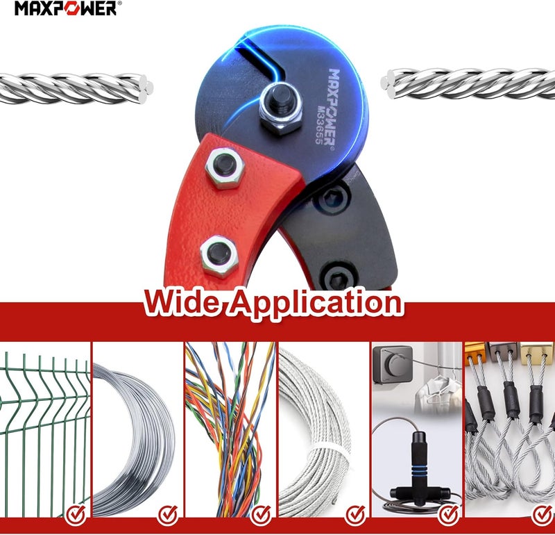 Max Power Wire Cutters, 24-Inch Heavy Duty Wire Rope Cutter, Heavy Duty Industrial Strength Cable Cutter for Hard Wire Ropes, Stainless Steel Wires - Image 5